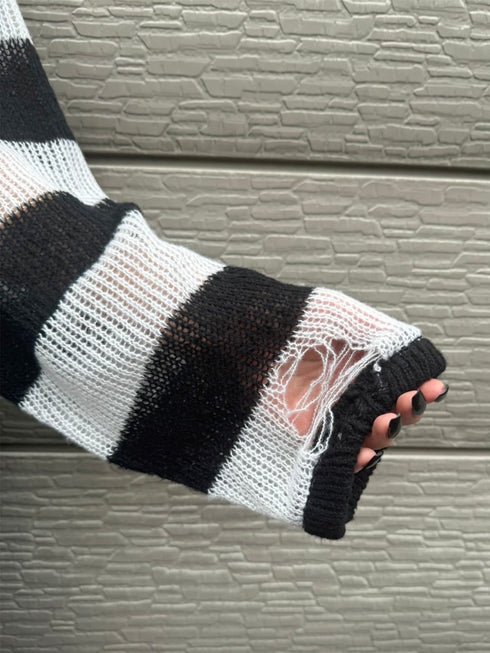 ダメージボ-ダーニットトップス